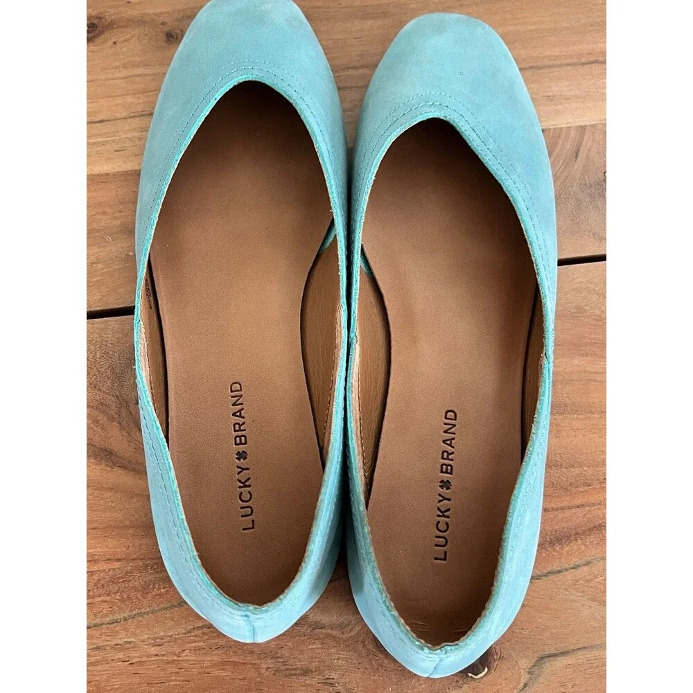 Lucky Brand Alba Ballet Flats Women's Light Blue /aqua Slip On Size 7